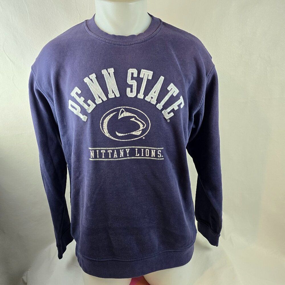 Penn State Sweatshirt Mens Large Blue Crewneck Nittany Lions Champion Distressed